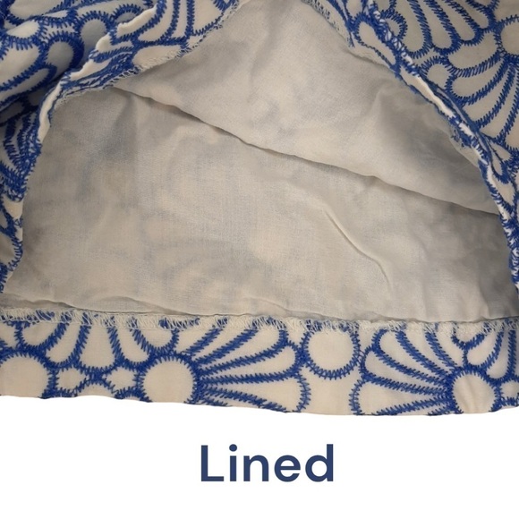 Joe Fresh Cotton Floral Embroidered Blue & White Shorts - Picture 8 of 12